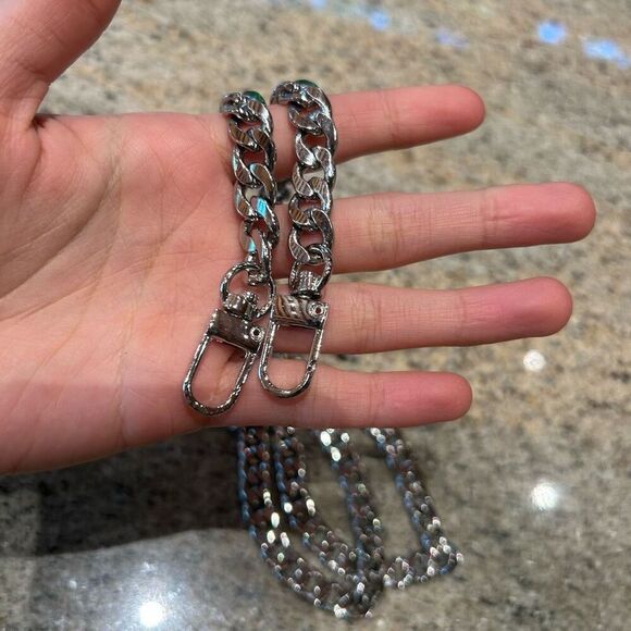 NWT 47" DIY Iron Flat Chain Strap Handbag Chains Accessories with Metal Buckles - Picture 3 of 4